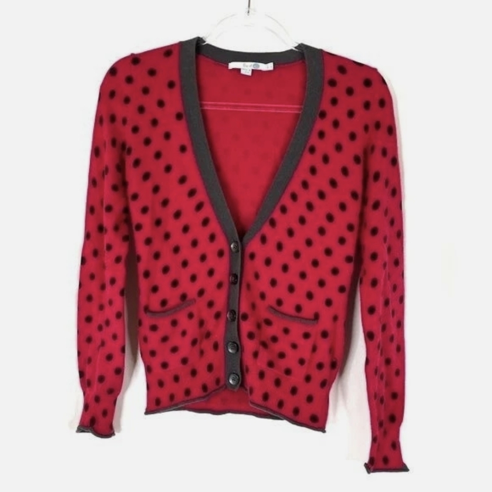Boden Red and Black Polka Dot Cardigan- Women's 16, UK 20